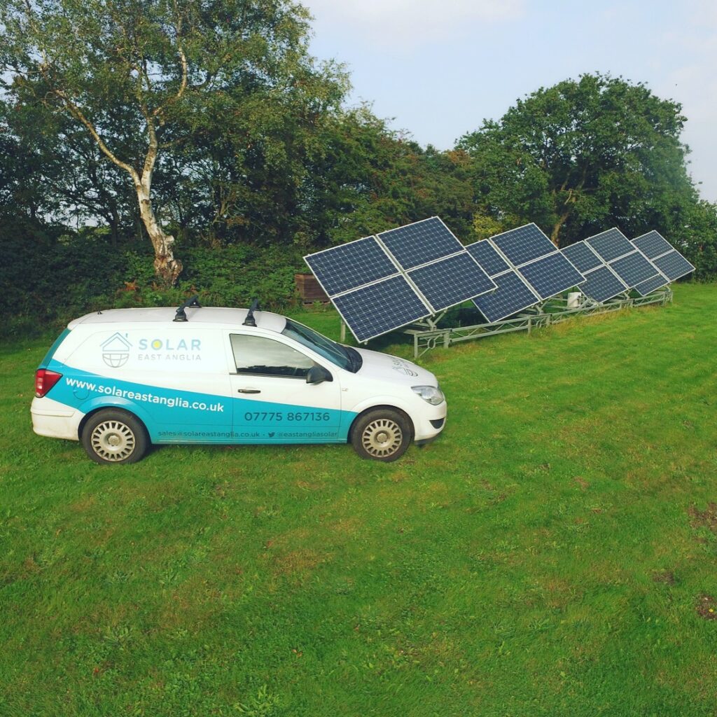 Solar East Anglia van on call out to solar PV installation
